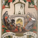 circa 1875: A family sitting beside a cozy fire on the front cover of a musical score. Original Artwork: Lithograph by T Packer.